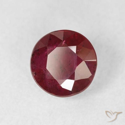 1.14 ct Red Ruby Stone, Natural Ruby in Round Facet Shape for Sale