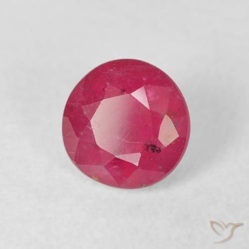 1.40 ct Red Ruby Stone, Natural Ruby in Round Facet Shape for Sale