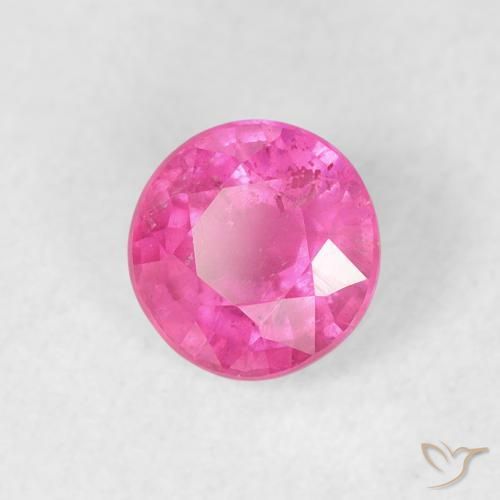 0.98 ct Pink Ruby Stone, Natural Ruby in Round Facet Shape for Sale