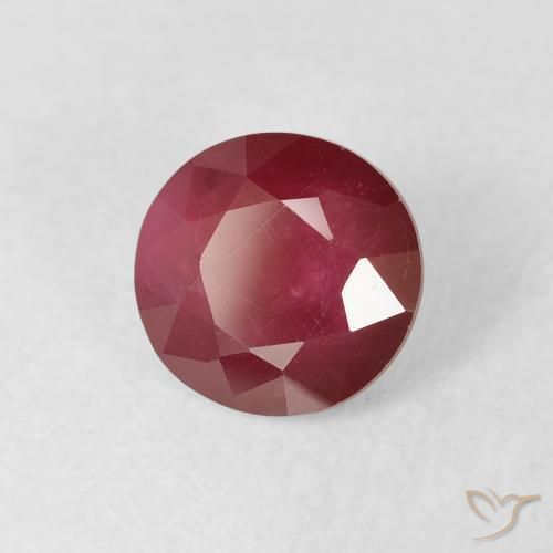 1.63 ct Red Ruby Stone, Natural Ruby in Round Facet Shape for Sale