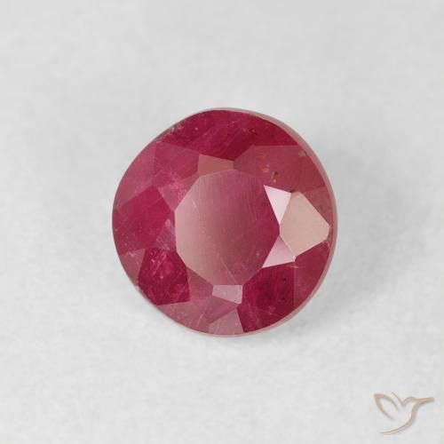 1.09 ct Red Ruby Stone, Natural Ruby in Round Facet Shape for Sale