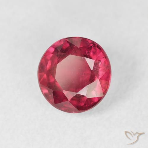1.36 ct Red Ruby Stone, Natural Ruby in Round Facet Shape for Sale