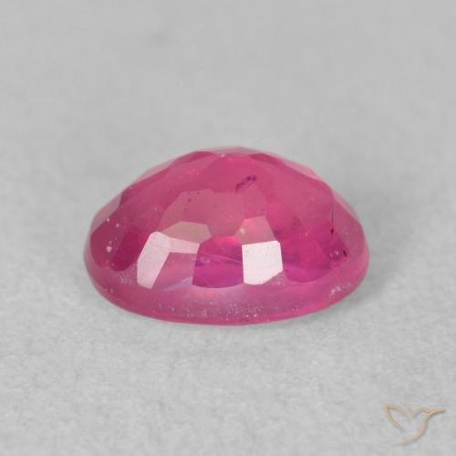 Ruby Gemstone in 8 x 6 mm (calibrated) Size for Sale, Ruby Stone in Medium Dark-Pink Color