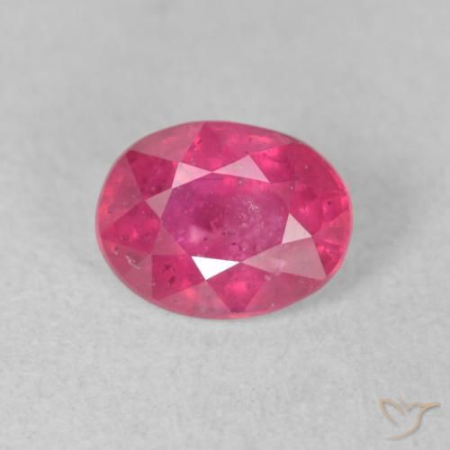 1.53 ct Pink Ruby Gemstone, Ruby Gem in Oval Facet Shape for Sale.