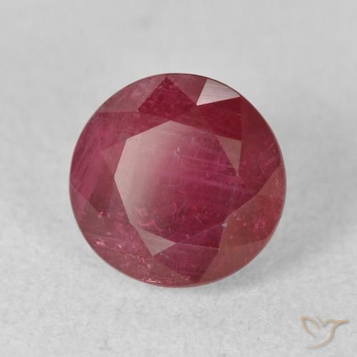 2.74 ct Red Ruby Stone, Natural Ruby in Round Facet Shape for Sale
