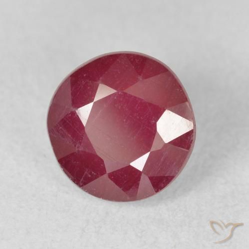 2.67 ct Red Ruby Stone, Natural Ruby in Round Facet Shape for Sale