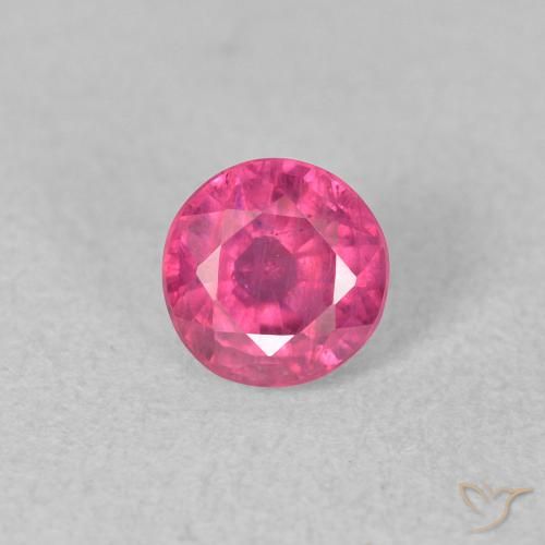 0.90ct Natural Hot Pink Ruby, Round, VS-SI