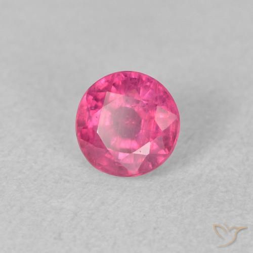 0.90 ct Pink Ruby Stone, Natural Ruby in Round Facet Shape for Sale