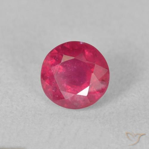 1.21 ct Red Ruby Stone, Natural Ruby in Round Facet Shape for Sale