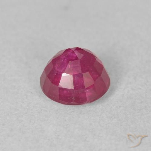 Ruby Gemstone in 6 mm (calibrated) Size for Sale, Ruby Stone in Reddish Pink Color