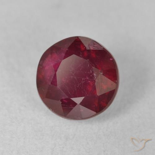 2.04 ct Red Ruby Stone, Natural Ruby in Round Facet Shape for Sale