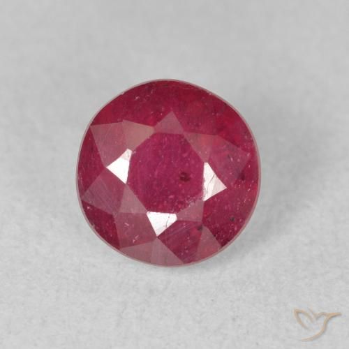 1.79ct Natural Medium Red Ruby, Round, VS-SI