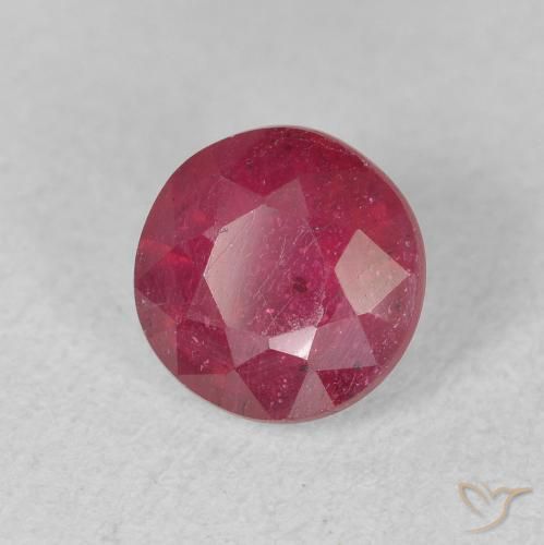 1.79 ct Red Ruby Stone, Natural Ruby in Round Facet Shape for Sale