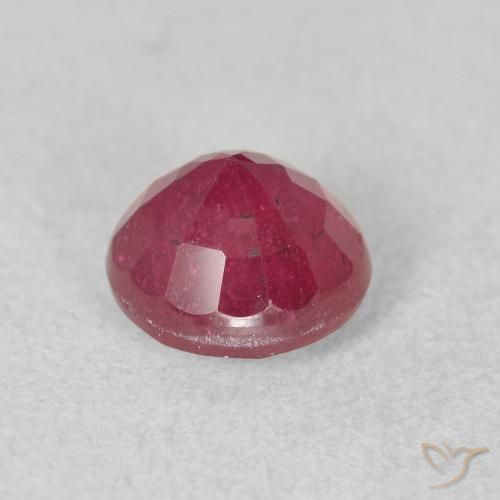 Ruby Gemstone in 7 mm (calibrated) Size for Sale, Ruby Stone in Medium Red Color