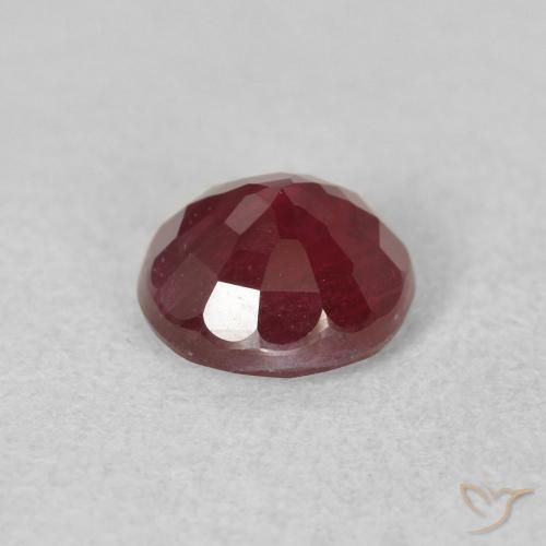 Ruby Gemstone in 6.5 mm (calibrated) Size for Sale, Ruby Stone in Dark Red Color