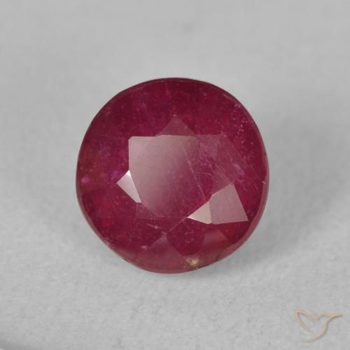 2.33 ct Red Ruby Stone, Natural Ruby in Round Facet Shape for Sale