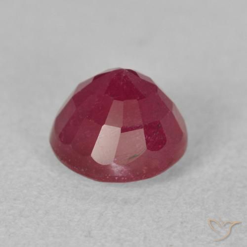 Ruby Gemstone in 7 mm (calibrated) Size for Sale, Ruby Stone in Dark Red Color
