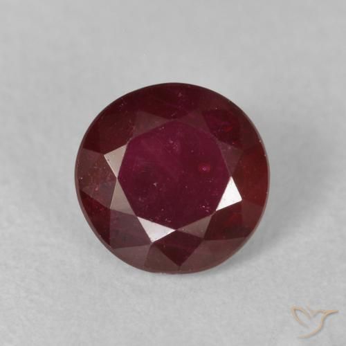 0.86ct Natural Deep Red Ruby, Round, VS-SI