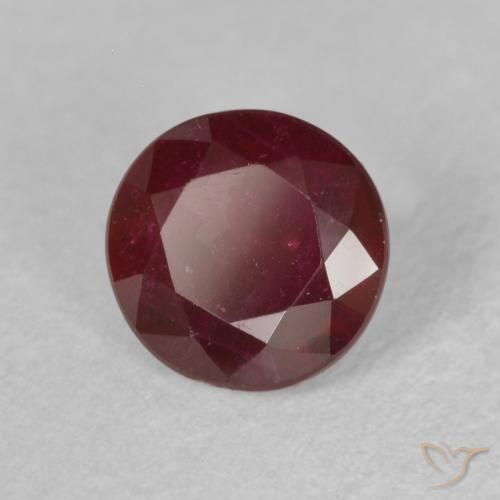 0.86 ct Red Ruby Stone, Natural Ruby in Round Facet Shape for Sale