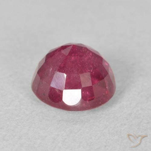 Ruby Gemstone in 7 mm (calibrated) Size for Sale, Ruby Stone in Reddish Pink Color