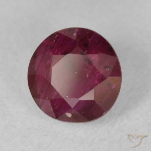 1.58 ct Red Ruby Stone, Natural Ruby in Round Facet Shape for Sale