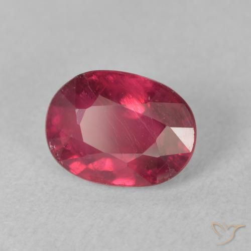 2.01 ct Red Ruby Stone, Natural Ruby in Oval Facet Shape for Sale
