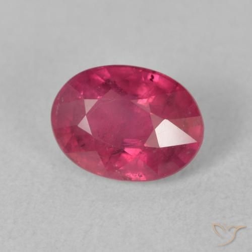 2.03 ct Red Ruby Stone, Natural Ruby in Oval Facet Shape for Sale