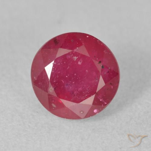 2.29 ct Red Ruby Gemstone, Ruby Gem in Round Facet Shape for Sale.