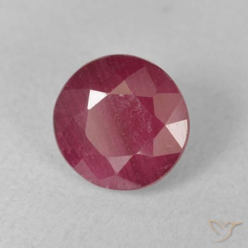 1.88 ct Red Ruby Stone, Natural Ruby in Round Facet Shape for Sale
