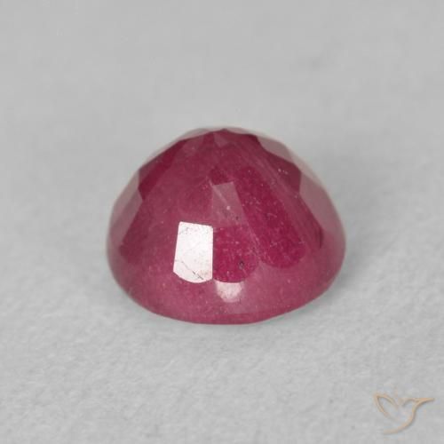 Ruby Gemstone in 7 mm (calibrated) Size for Sale, Ruby Stone in Deep Reddish Pink Color