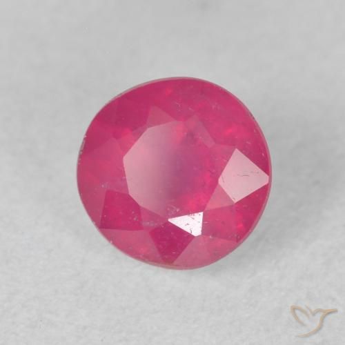 1.19 ct Red Ruby Stone, Natural Ruby in Round Facet Shape for Sale