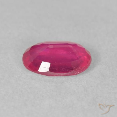 Ruby Gemstone in 8 x 6 mm (calibrated) Size for Sale, Ruby Stone in Reddish Pink Color