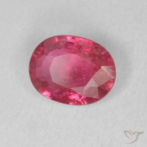 1.48 ct Red Ruby Stone, Natural Ruby in Oval Facet Shape for Sale
