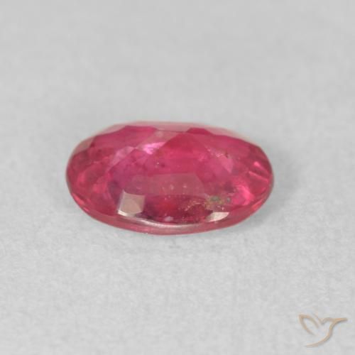 Ruby Gemstone in 8.1 x 6.3 mm Size for Sale, Ruby Stone in Pinkish Red Color