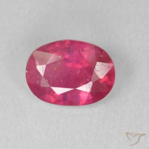 1.57 ct Red Ruby Gemstone, Ruby Gem in Oval Facet Shape for Sale.