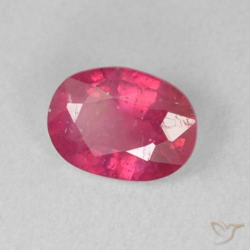 1.57 ct Red Ruby Stone, Natural Ruby in Oval Facet Shape for Sale