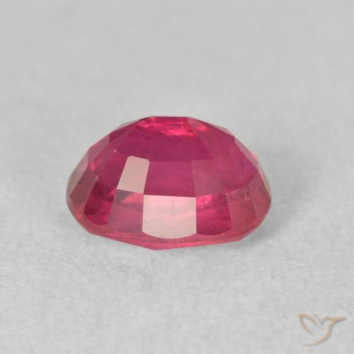 Ruby Gemstone in 8 x 6 mm (calibrated) Size for Sale, Ruby Stone in Medium Red Color