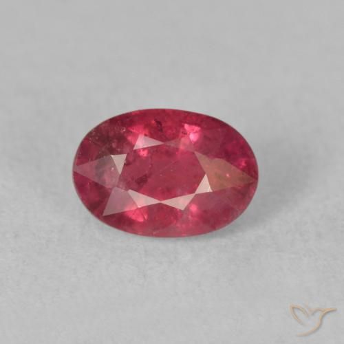 1.45 ct Red Ruby Gemstone, Ruby Gem in Oval Facet Shape for Sale.