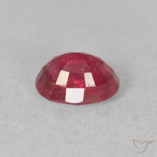 Ruby Gemstone in 7.4 x 5.1 mm Size for Sale, Ruby Stone in Reddish Pink Color