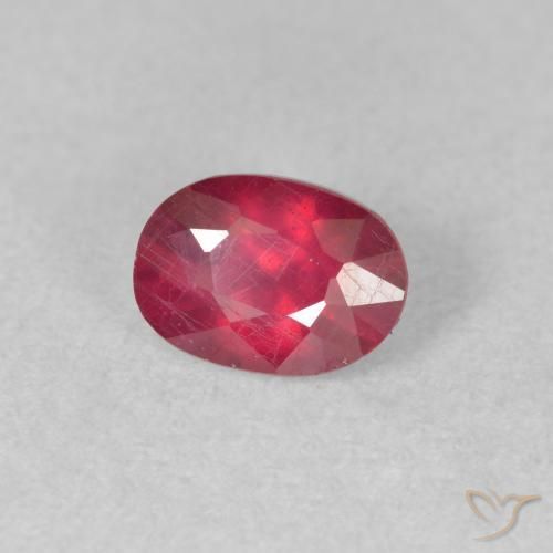 1.12 ct Red Ruby Stone, Natural Ruby in Oval Facet Shape for Sale