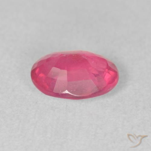 Ruby Gemstone in 8 x 6 mm (calibrated) Size for Sale, Ruby Stone in Medium Pink Color