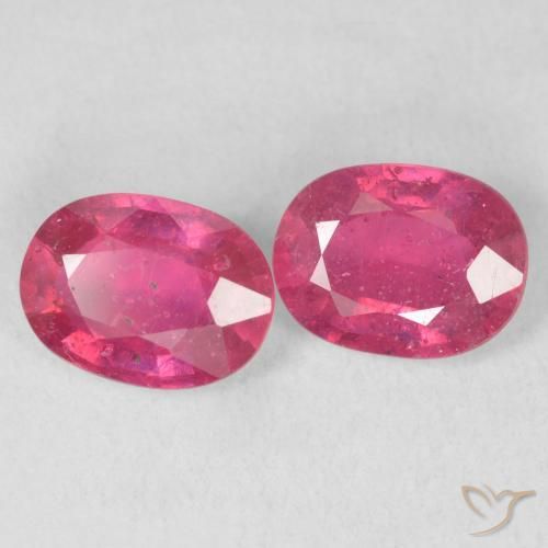 3.23 ctw Red Ruby Stones, Natural Ruby in Oval Facet Shape for Sale
