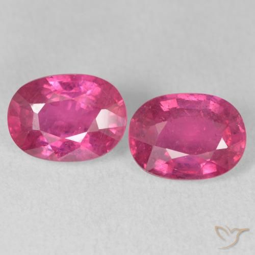 3.96ctw Natural Pinkish Red Rubies, Oval, VS-SI