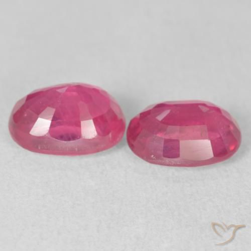 Ruby Gemstones in 8 x 6 mm (calibrated) Size for Sale, Ruby Stones in Pinkish Red Color