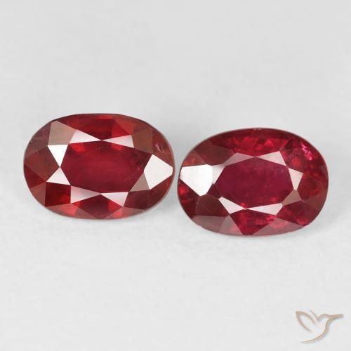 2.34ctw Natural Dark Red Rubies, Oval, VS