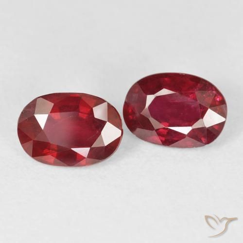 2.34 ctw Red Ruby Stones, Natural Ruby in Oval Facet Shape for Sale