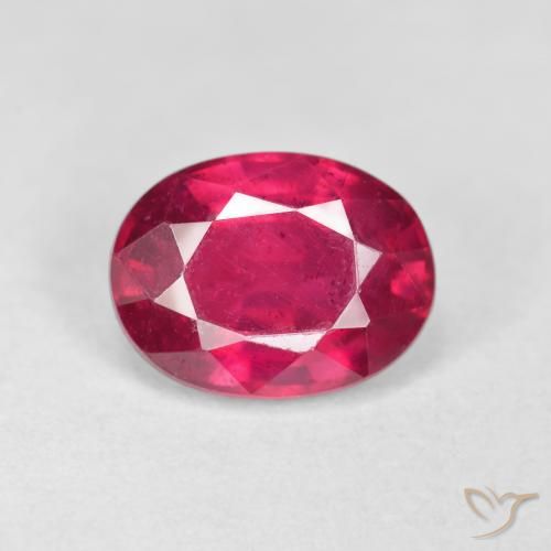 1.89ct Natural Deep Reddish Pink Ruby, Oval, VS