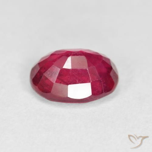 Ruby Gemstone in 8 x 6 mm (calibrated) Size for Sale, Ruby Stone in Deep Reddish Pink Color