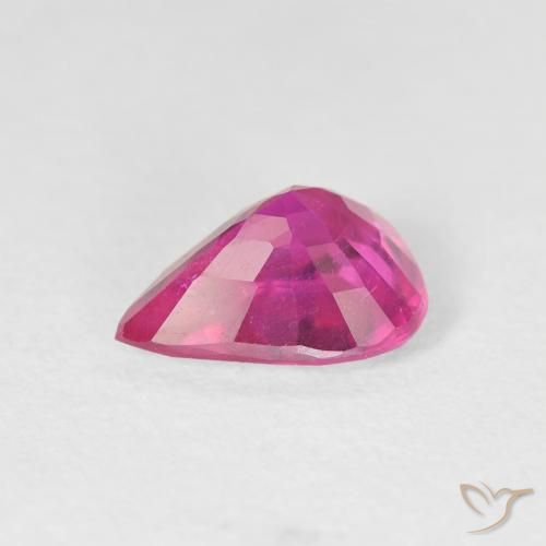 Ruby Gemstone in 9 x 7 mm (calibrated) Size for Sale, Ruby Stone in Deep Magenta Color