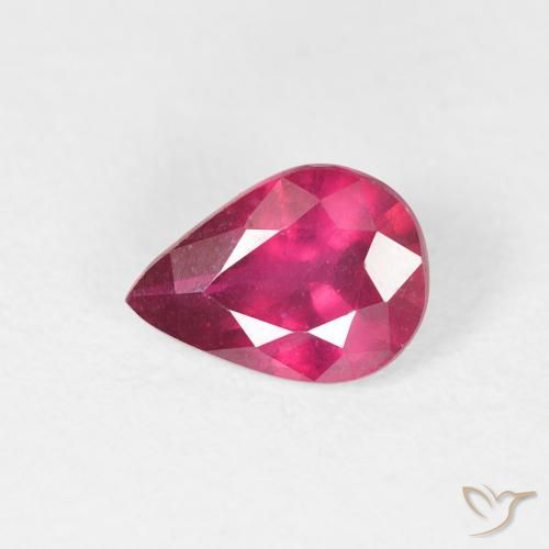 0.89ct Natural Dark Red Ruby, Pear Shape, VS